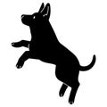 Simple and adorable silhouette of Doberman Pinscher jumping Royalty Free Stock Photo