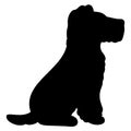 Simple and adorable Welsh Terrier Silhouette Sitting in Side view