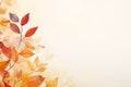 Simple aesthetic autumn inspired autumn watercolor background with leaves and nature elements