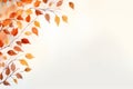 Simple aesthetic autumn inspired autumn watercolor background with leaves and nature elements