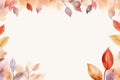 Simple aesthetic autumn inspired autumn watercolor background with leaves and nature elements