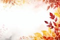 Simple aesthetic autumn inspired autumn watercolor background with leaves and nature elements