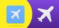 Simple airplane 3d icon button set vector illustration. Logo template flying transportation
