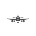 Simple airplane front view Royalty Free Stock Photo