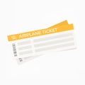 Simple airplane ticket illustration isolated on white background.
