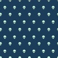 Simple alien head icon seamless pattern