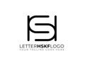 simple anagram of initial letter h k s f logo Royalty Free Stock Photo