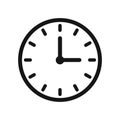 Simple analog clock icon time illustration Royalty Free Stock Photo