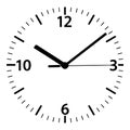 Simple analogue clock displaying time Royalty Free Stock Photo