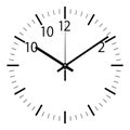 Simple analogue clock displaying time Royalty Free Stock Photo