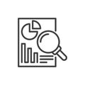 Simple Analysis Search isolated Graphic line vector illustration. editable Style in EPS 10 business concept.