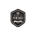 Simple Anchor Silhouette Vintage Retro logo design for boat ship navy nautical transport Royalty Free Stock Photo