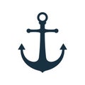 Simple anchor icon, nautical symbol