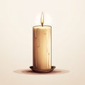 Simple Ancient Candle: Minimalistic Clipart AI Generated