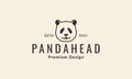 Simple animal head panda smiles logo symbol vector icon illustration design