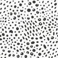 Simple animalistic abstract seamles pattern with spots and dots. Background for decoration, wrapping paper, wallpaper