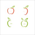 Simple apple icon design vector illustration, eco food