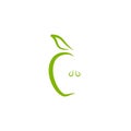 Simple apple icon design vector illustration, eco food