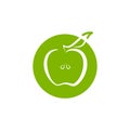 Simple apple icon design vector illustration, eco food