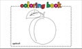 Simple apricot coloring book for children and kids