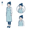 Simple apron woman_Face-sideway