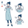 Simple apron woman_heart-mark-hand-sign