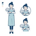 Simple apron woman_Think-answer