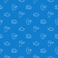 Simple aquarium fish blue pattern Royalty Free Stock Photo