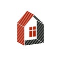 Simple architectural construction, house abstract vector symbol