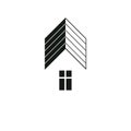 Simple architectural construction, vector house abstract symbol Royalty Free Stock Photo