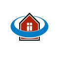 Simple architectural construction, vector house abstract symbol