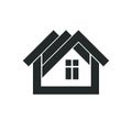 Simple architectural construction, vector house abstract symbol, design element.