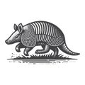 Simple Armadillo Running Vintage Retro Vector Icon. Royalty Free Stock Photo