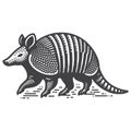 Simple Armadillo Running Vintage Retro Vector Icon Logo Illustration. Royalty Free Stock Photo