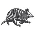 Simple Armadillo Running Vintage Retro Vector Icon Logo Illustration. Royalty Free Stock Photo