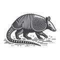 Simple Armadillo Running Vintage Retro Vector Icon Logo Illustration. Royalty Free Stock Photo
