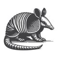 Simple Armadillo Sitting Vintage Retro Vector Icon. Royalty Free Stock Photo