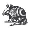 Simple Armadillo Sitting Vintage Retro Vector Icon. Royalty Free Stock Photo
