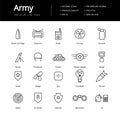 Simple Army Lline Icons