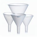 A collection of translucent funnels nested together creating depth on white background Royalty Free Stock Photo