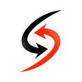 Simple Arrow Flow Initial S Lettermark Symbol Design Royalty Free Stock Photo