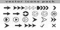 simple arrow icons pack with multiple directions and styles for navigation, user interface, and design projects