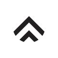 Simple arrow up stripes geometric jet shape logo Royalty Free Stock Photo
