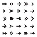 Simple arrows black and white icons set Royalty Free Stock Photo