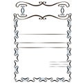 Simple modern black and light blue ornamental decorative frame Royalty Free Stock Photo