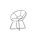 Simple art illustration of a bar stool with black lines Royalty Free Stock Photo