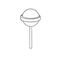 Simple art illustration of chupa chups - lollipop with black lines