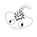 Simple art illustration of a stingray on a white background