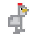 Simple art pixel chicken. Vector illustration decorative design