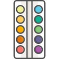 Simple artistic and hobby Vector FlatÃÂ Icon. Classic watercolors for painting. Royalty Free Stock Photo